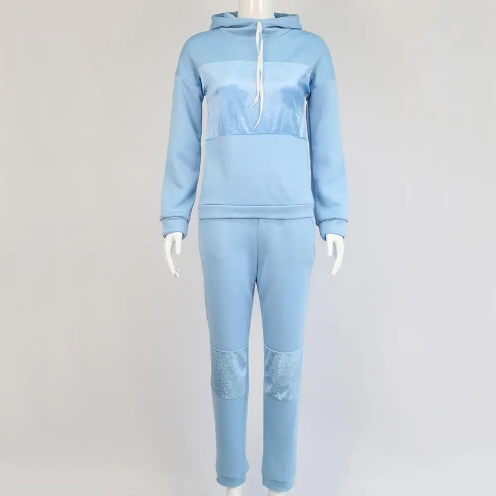 Женский комплект из двух предметов повседневный теплый спортивный костюм в