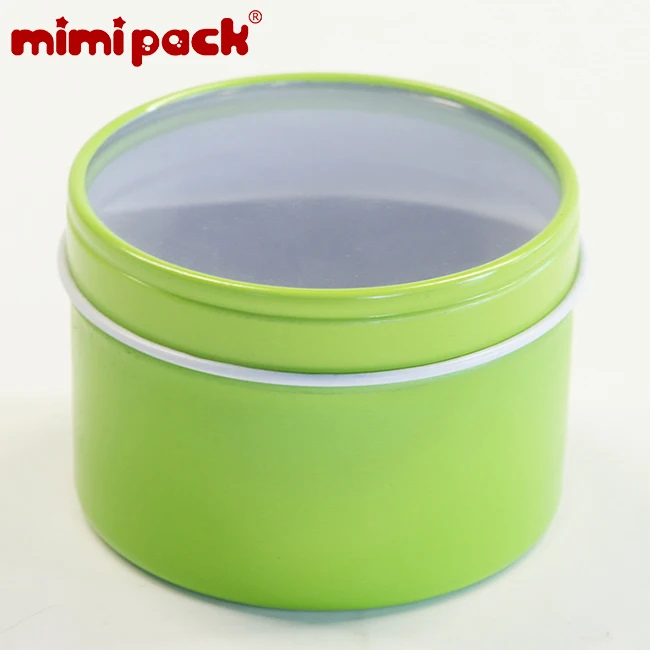 Mimipack маленькие глубокие круглые банки с прозрачным окном и верхней крышкой, жестяная упаковка, коробки для часов, пищевые банки, 24 упаковки(6 цветов - Цвет: Greenery