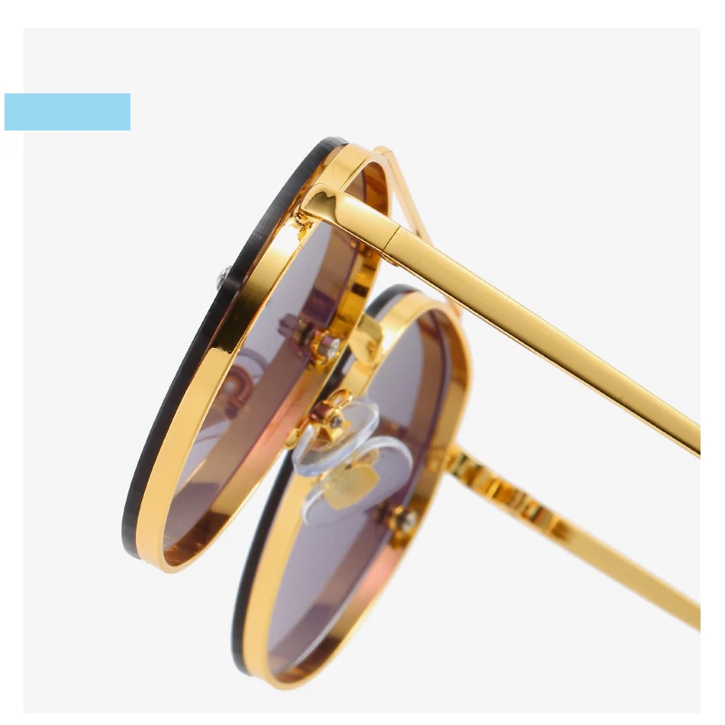 Летние женские солнцезащитные очки винтажные Ретро зеркальные металлические