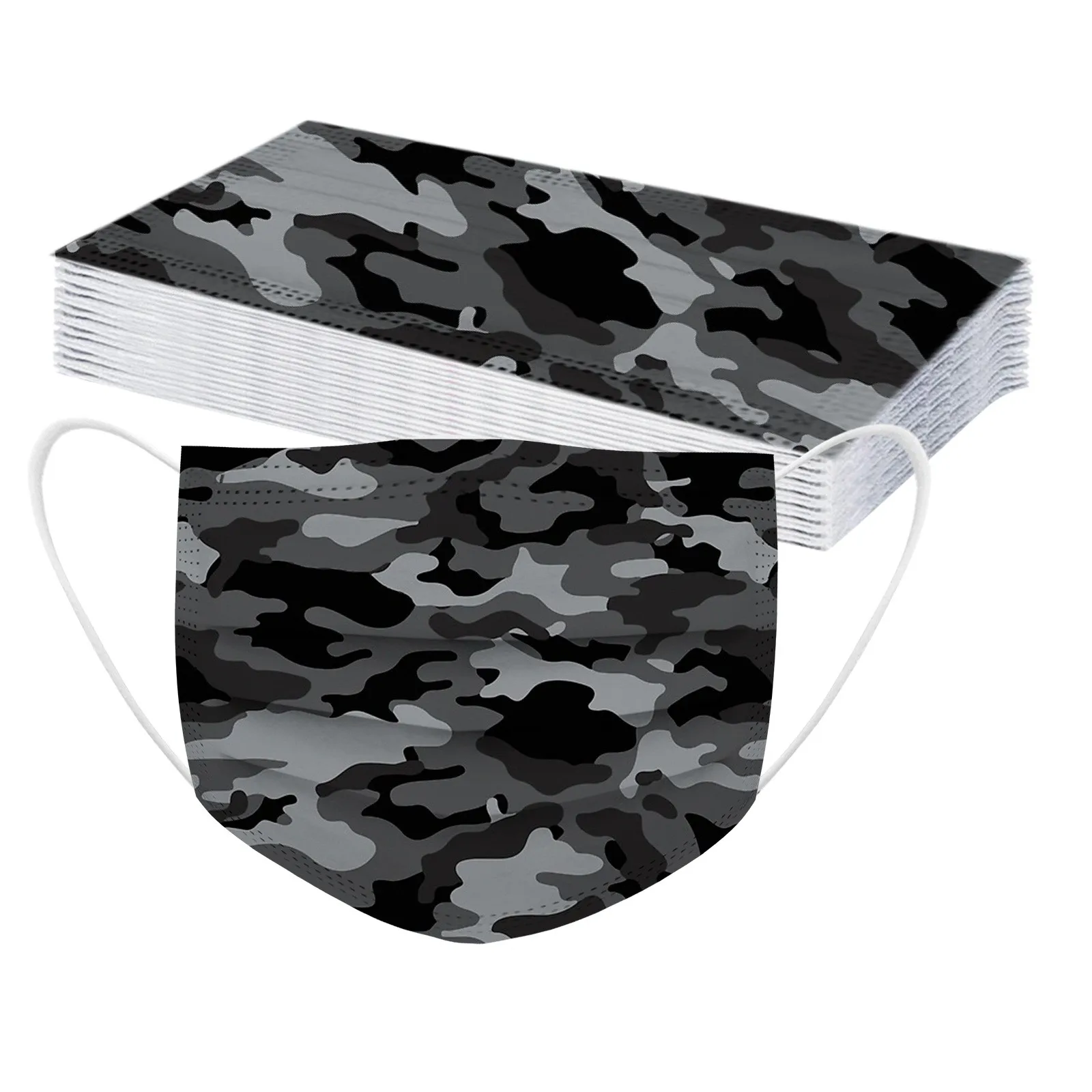 Маска с камуфляжным принтом для взрослых 10/20 шт. трехслойная Защитная