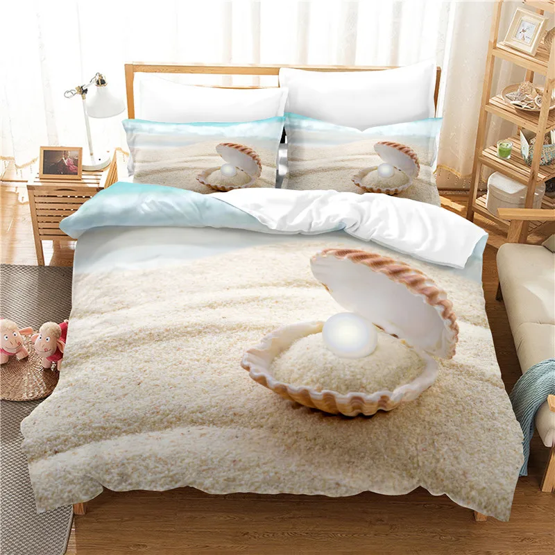 

Sandy Beach Bedding Set Duvet Cover Set 3d Bedding Digital Printing Bed Linen Queen Size Bedding Set Fashion Design