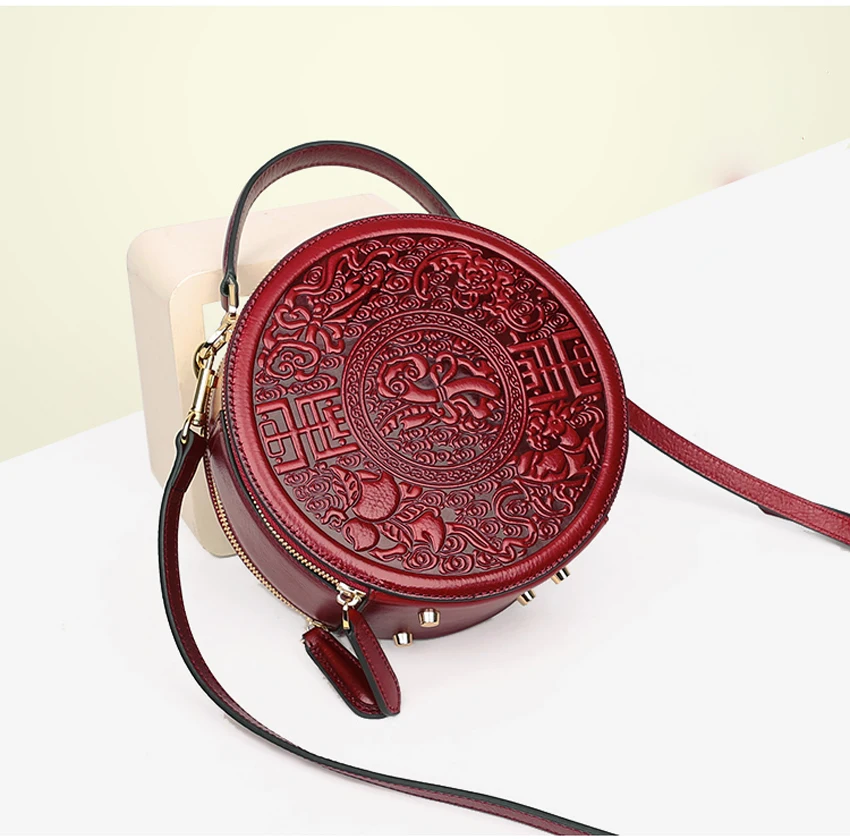 SUWERER Women Genuine Leather bag fashion cowhide Embossed bag luxury handbags women bags designer famous brand women bags