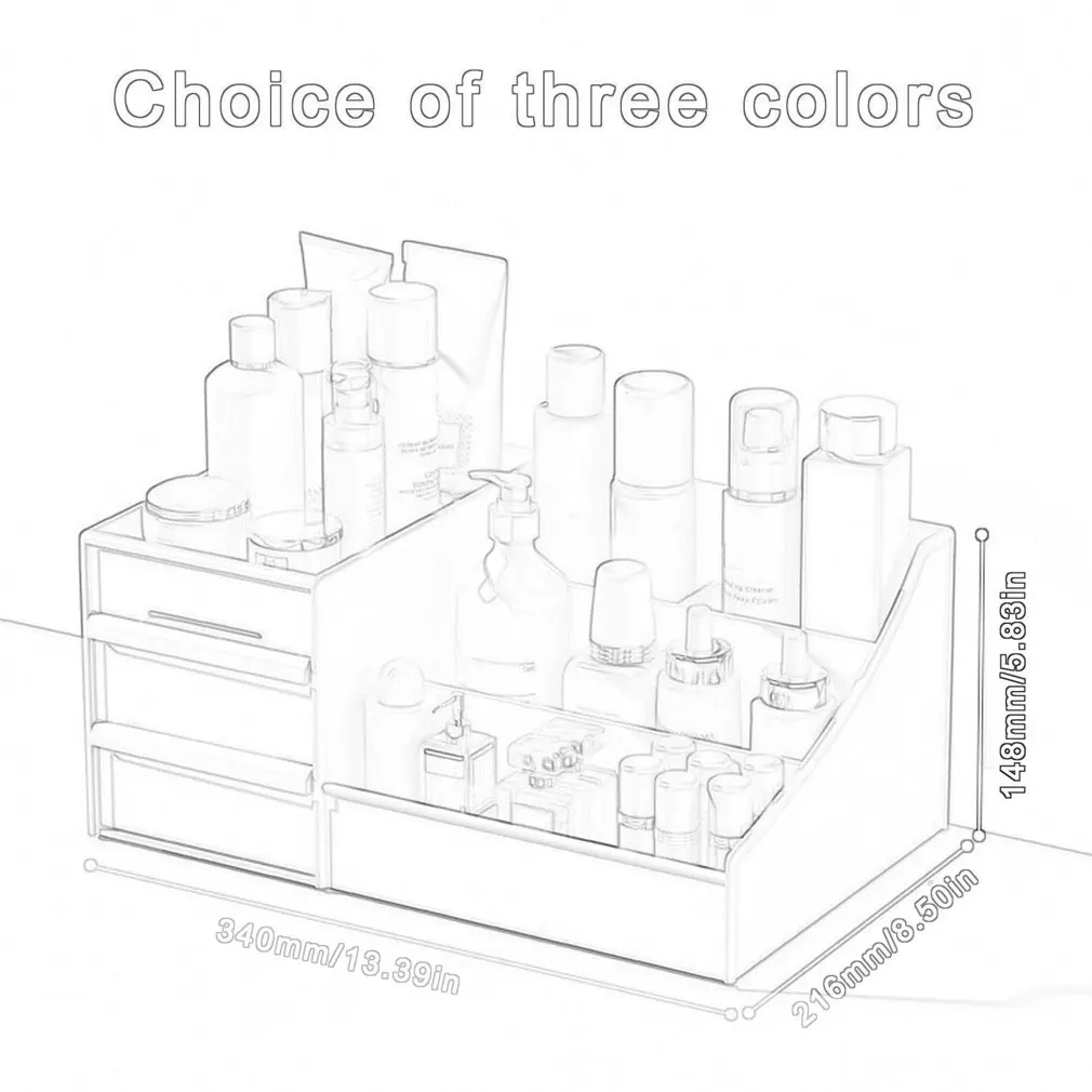 

Makeup Organizer for Cosmetic Large Capacity Cosmetic Storage Box Organizer Desktop Jewelry Nail Polish Makeup Drawer Container