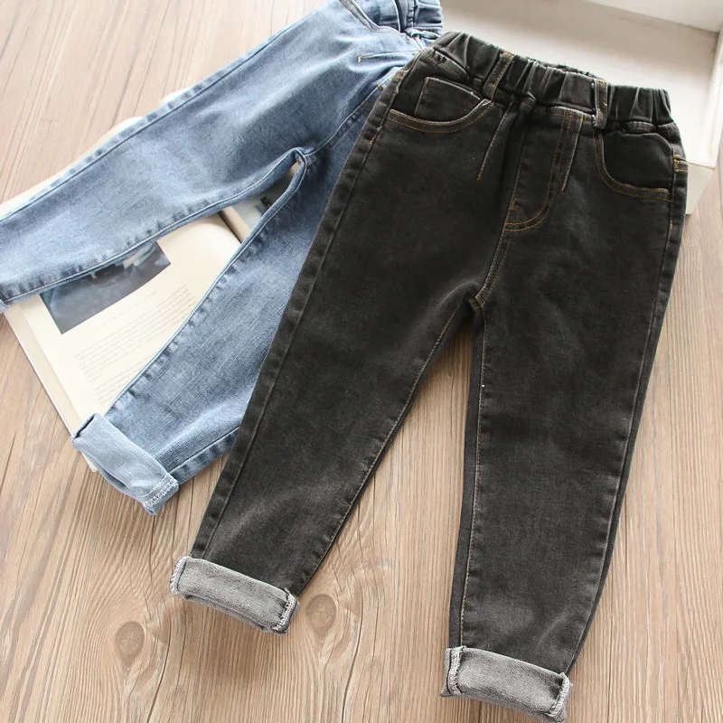Осень 2019 эластичные джинсы для девочек брюки детская одежда оптовая продажа |