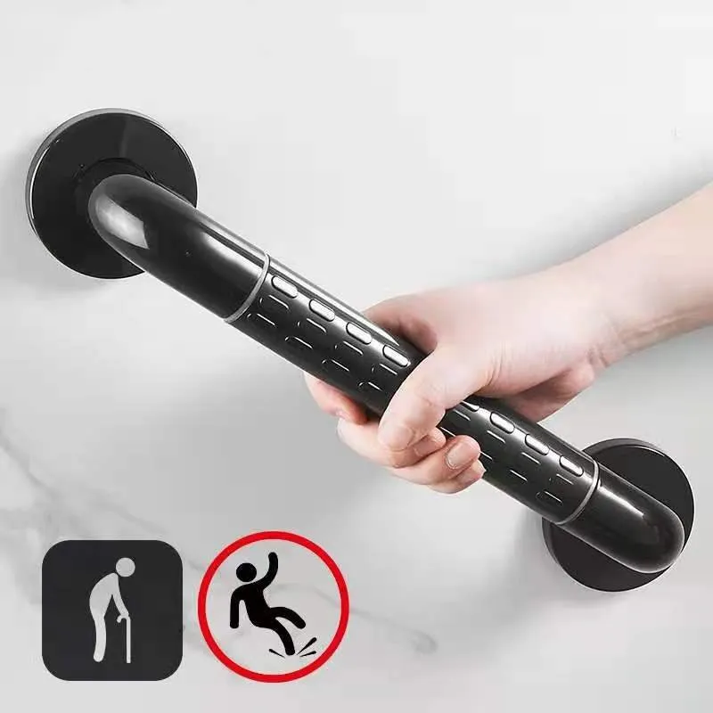 Banyo tırabzan siyah paslanmaz çelik güvenlik kep çubukları yaşlı engelli duvar montajı kaymaz tuvalet Bar küvet duş kolu
