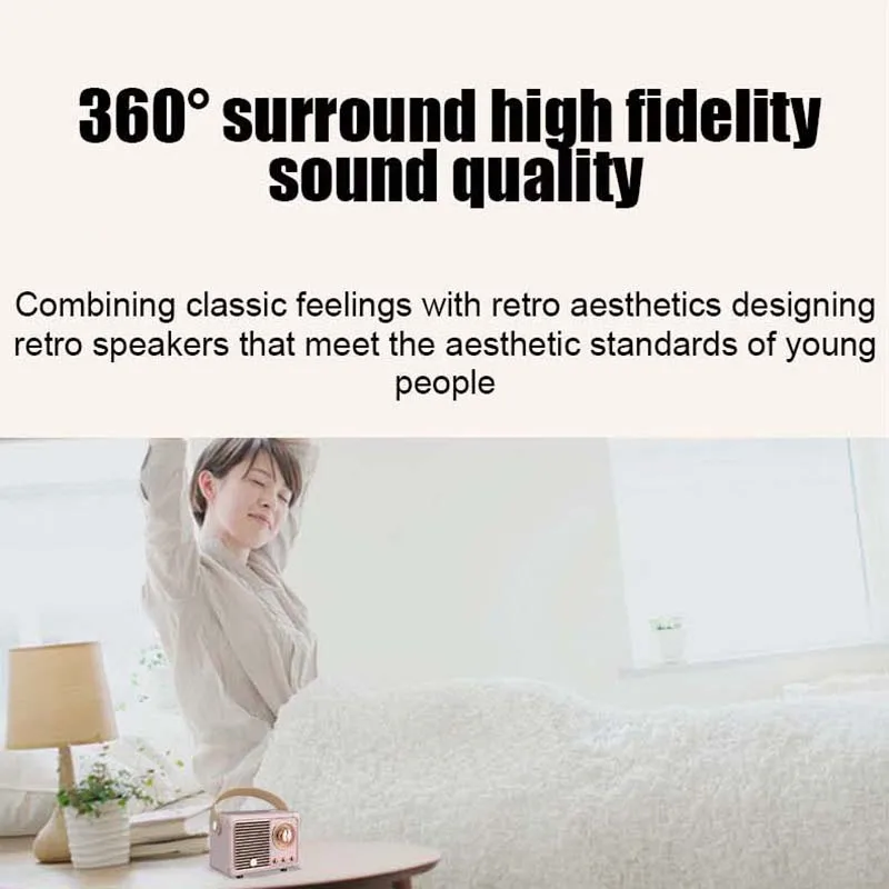 Мини Ретро FM радио беспроводной Bluetooth динамик Hi-Fi музыкальный плеер с AUX USB TF слот