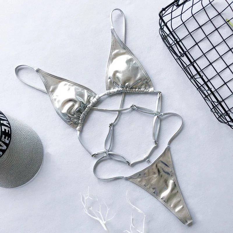 

Tiny Thong Bikini High Waist Swimsuit Women High Cut Swimwear Micro Thong Bikini set Bather Bathing Suit Swim