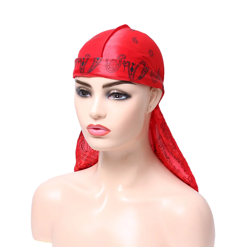 Повязка на голову Мужская с принтом Durag яркая мягкая регулируемая для уличных
