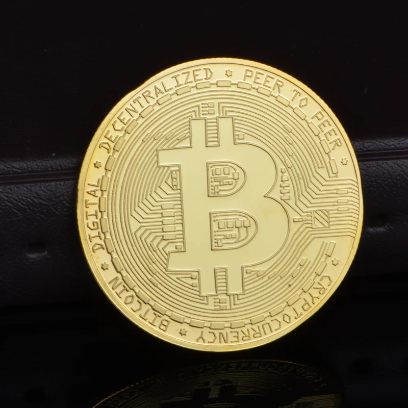Позолоченная коллекция монет для биткоина отличный подарок искусства