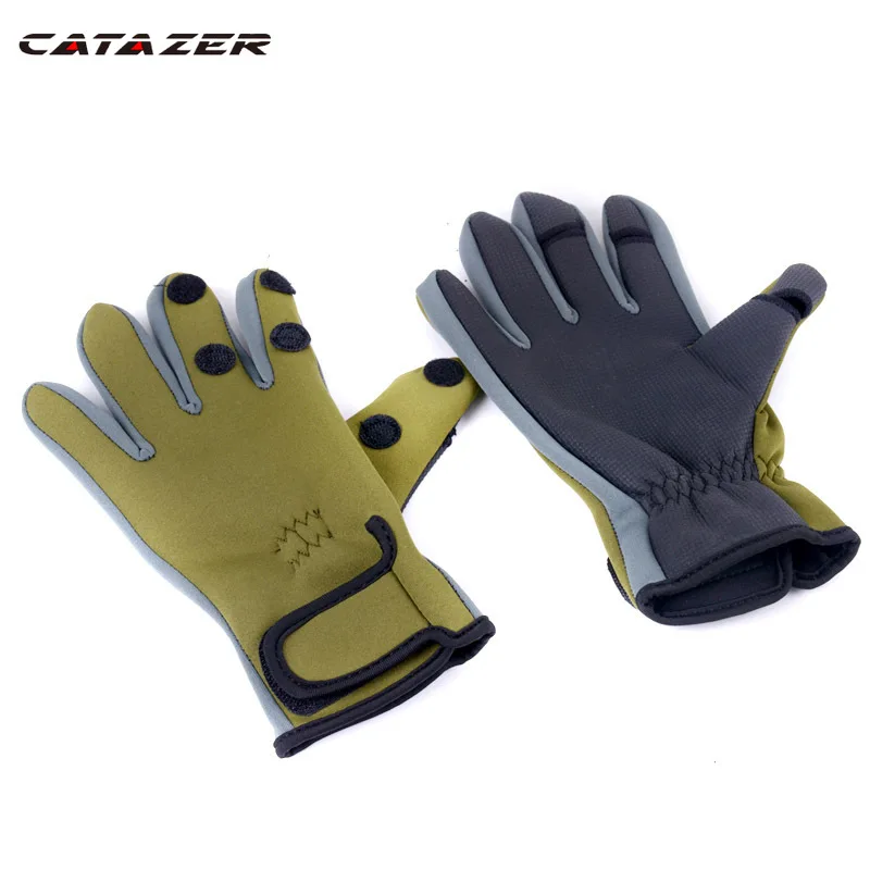 

Catazer Outdoor Winter Fishing Gloves Waterproof Three or Two Fingers Cut Anti-slip Climbing Glove Hiking Camping Riding Gloves