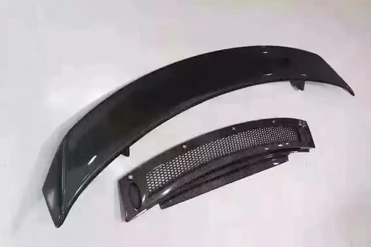 spesifikasi Bumper Serat Karbon Berkualitas Tinggi Bibir Depan + Pisau Angin + Pelindung Spoiler Cocok Untuk Audi R8 V8 V10 2007-2016