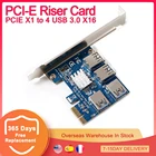 PCI-E Райзер-карта PCIE X1 до X16 4 USB 3,0 умножитель PCI Express 1X 16X адаптер для майнинга биткойнов BTC ETH