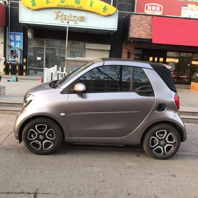 Металлическая матовая серая пленка для кузова автомобиля 2 шт. 50*150 см виниловая с