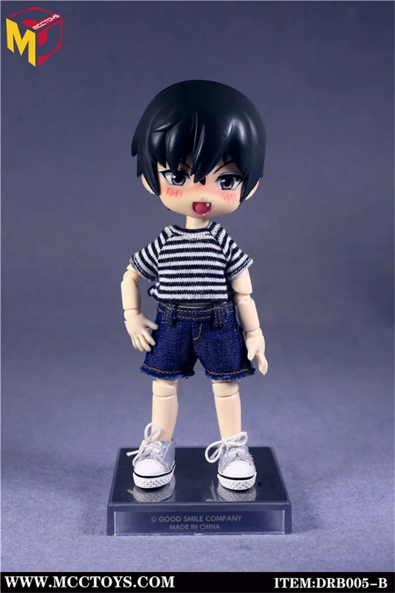 

Модные джинсовые брюки, модель рубашки с коротким рукавом, аксессуары для кукол BJD, скидка 1/12, OB11