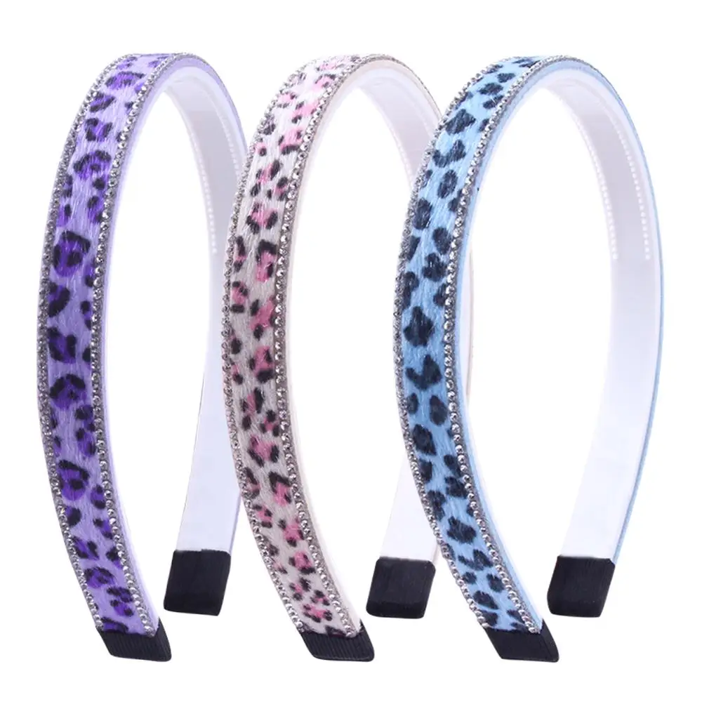 

Leopard Headbands for Girls Diamond Headband Nonslip Elastic Leopard Head Band Cute Animal Print Hair Accessories