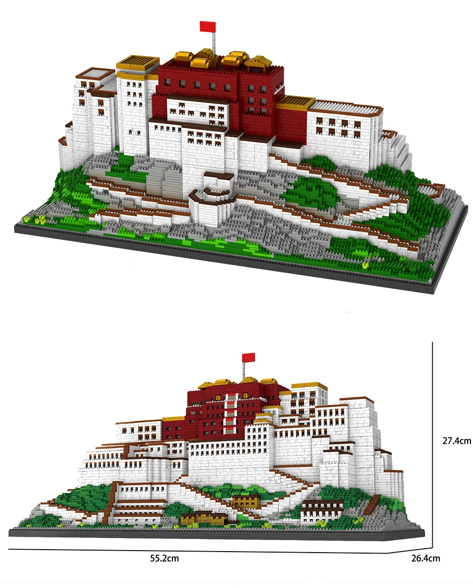 

7380pcs+ Diamond Mini Notre-Dame DE Paris Model Building Blocks Church Architecture Tibet Potala Palace bricks Toys For Children