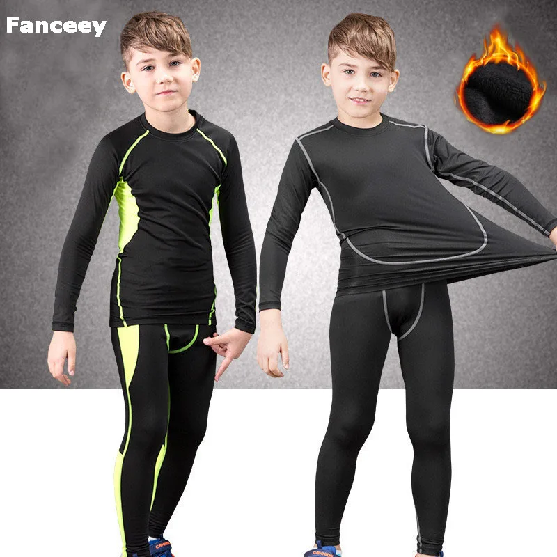 Комплект термобелья для мальчиков и девочек Fanceey, зимнее утепленное термобелье, кальсоны для фитнеса