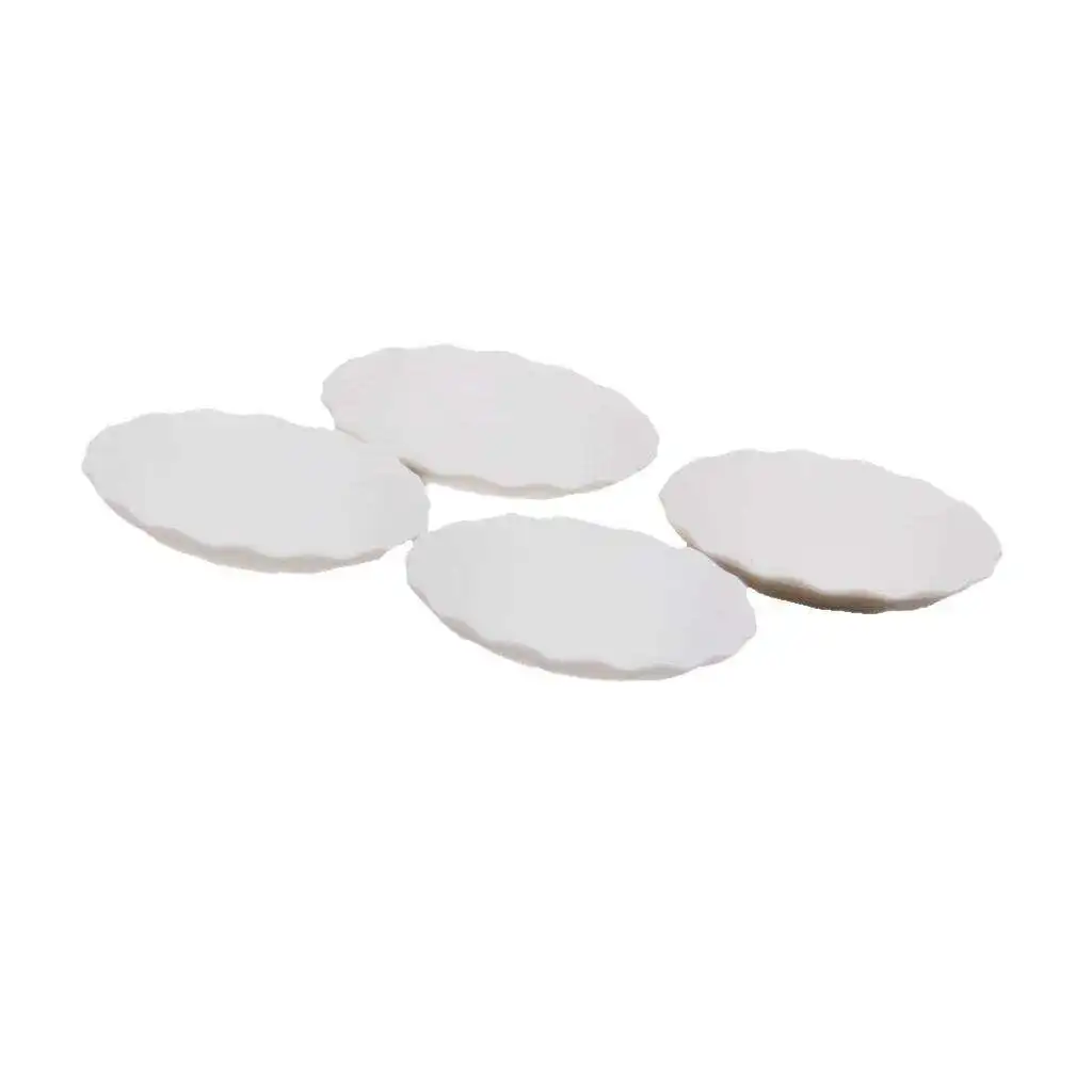 

4 Pieces White Round Striated Plates Plates 1/12 Dolls Home Miniature Tableware