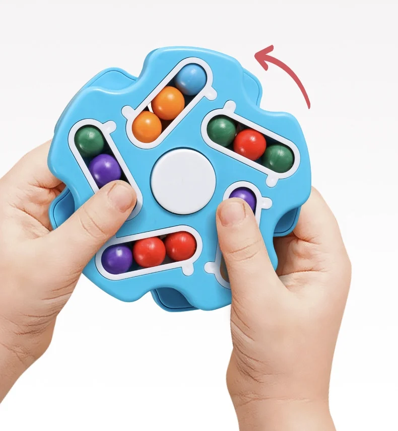 

2 in 1 Rotating Magic Bean Intelligence Fingertip Cube Decompression puzzle Children's Finger Gyro Magic Disk Educational Cube