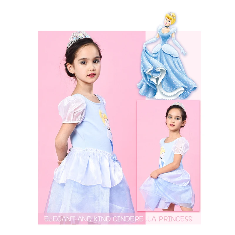 Платье Диснея платье принцессы Золушки детское нарядные платья для девочек