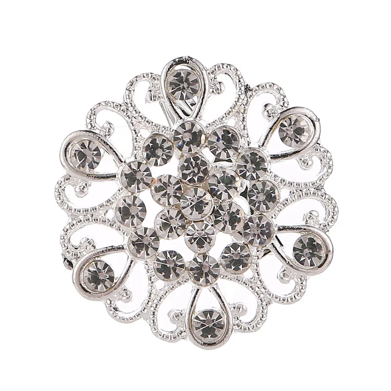 Высококачественная модная новая брошь серебряного цвета в форме цветка