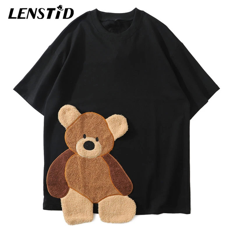 Мужская футболка с вышивкой LENSTID в стиле хип-хоп | одежда