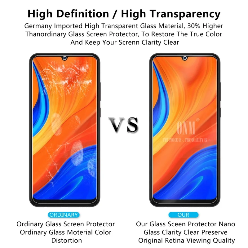 2 шт. закаленное стекло для huawei HONOR Y6S защитная пленка экрана премиум класса |