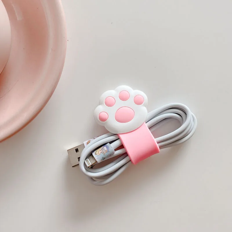 Милый органайзер для кабеля с мультипликационным принтом usb держатель намотки