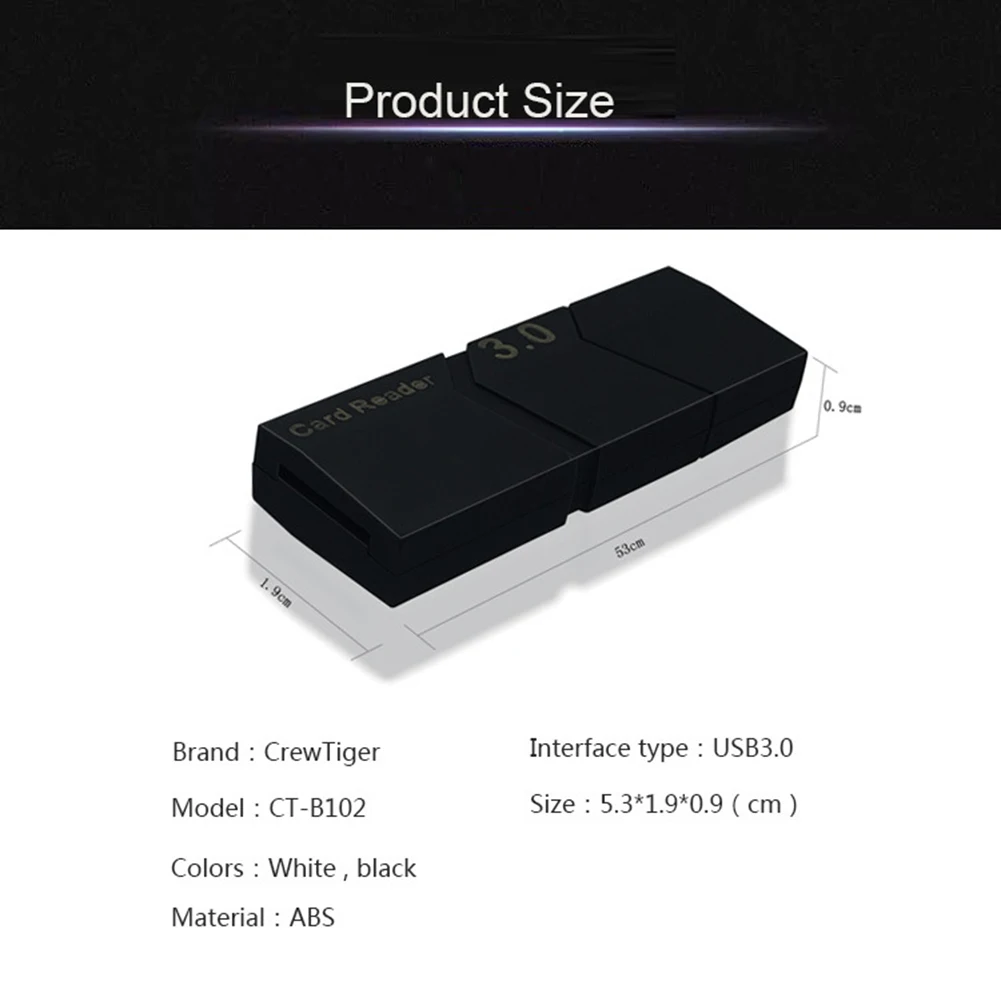 Крутой черный usb 3 0 мульти смарт кардридер памяти мини для microsd компьютера