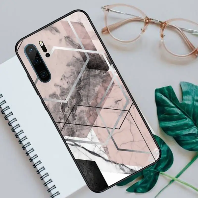 

Marble Geometric golden giltter Geometric pattern Phone Cases For Huawei honor Mate P 10 20 30 40 Pro 10i 9 10 20 8 x Lite