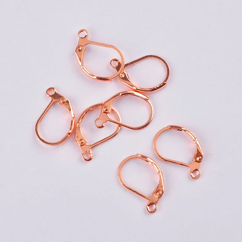 1000pcs Rose Gold Plated Earrings Jewelry Components Handmade Beadings Findings Earring Leverback Earwire Clasps&Hooks
