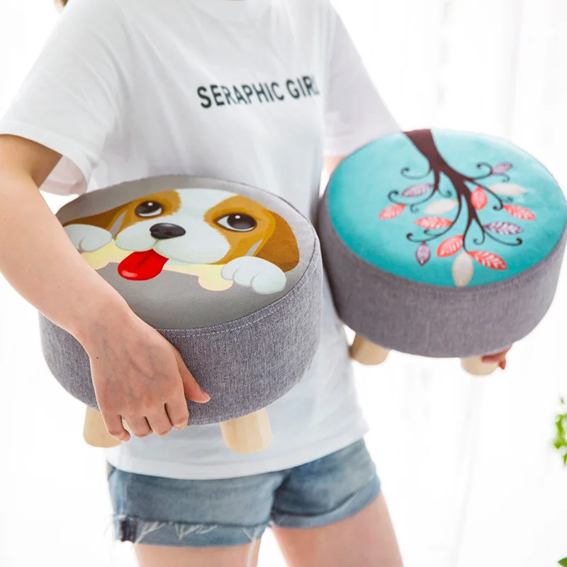 Легкий портативный бытовой твердой древесины замена обуви скамейка ткань