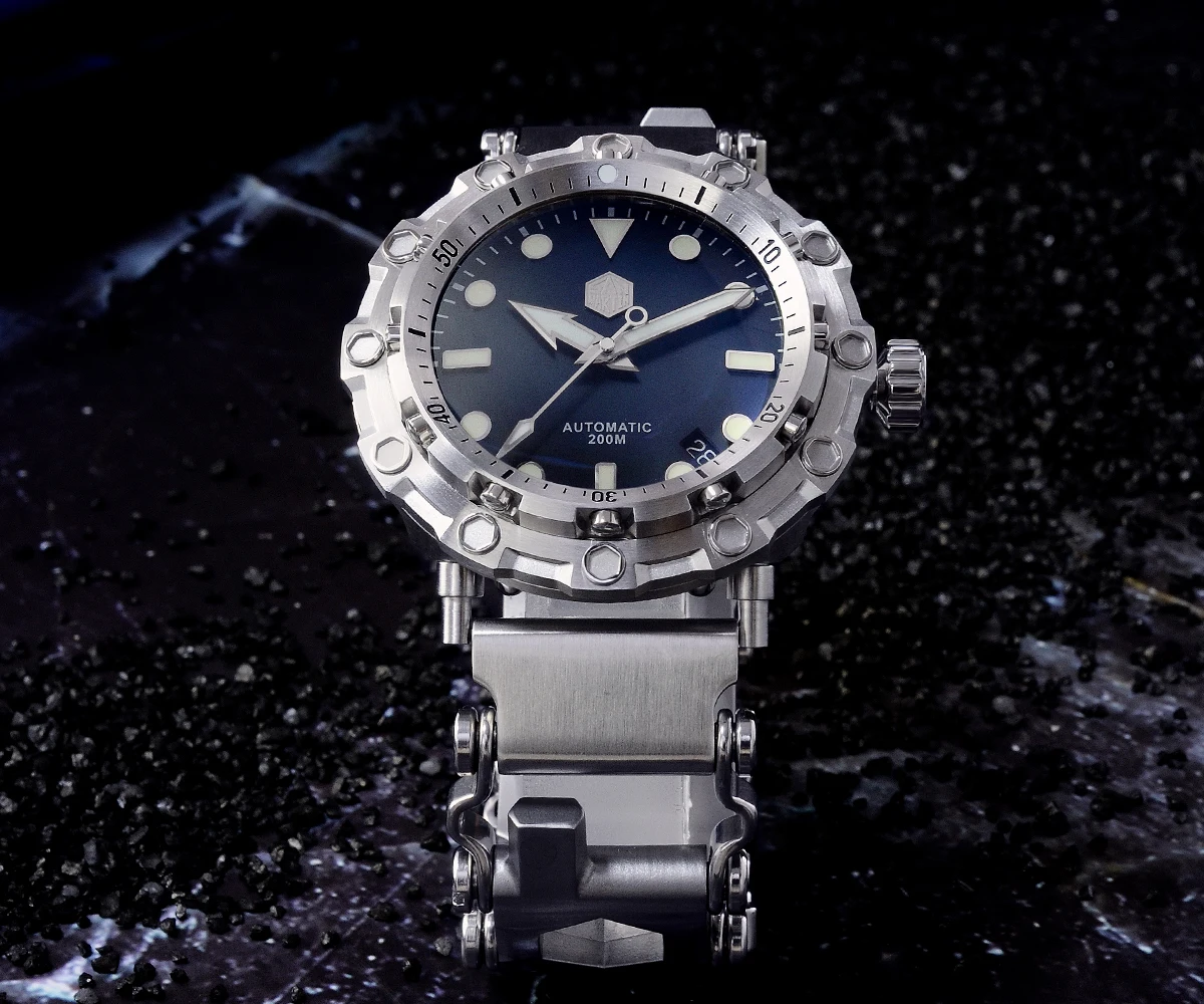 Lugyou Сан Мартин Осьминог Diver часы Мужские автоматические SW200 нержавеющая сталь 20ATM сапфир купольный инструмент браслет многофункциональный BGW