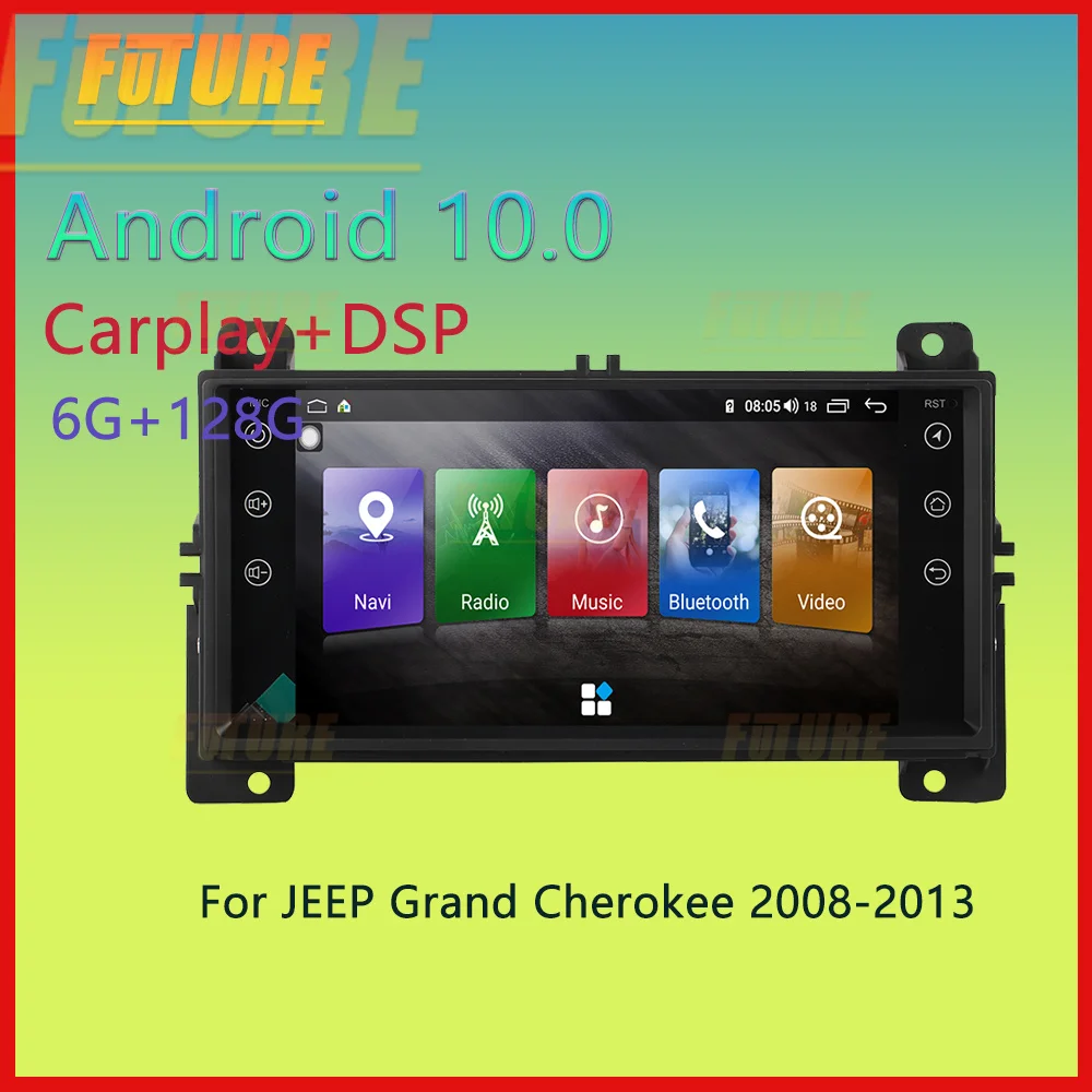 Автомагнитола 2DIN 128 ГГц Android для Jeep Grand Cherokee 2008 -2013 мультимедийный DVD-плеер