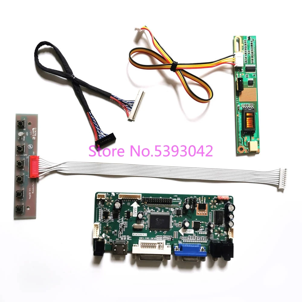 

For LP154WX4 (TL)(B1)/(TL)(B2)/(TL)(B4)/(TL)(B5) LVDS 30-Pin 1CCFL Inverter 15.4" 1280*800 M.NT68676 LCD Controller Card DIY Kit