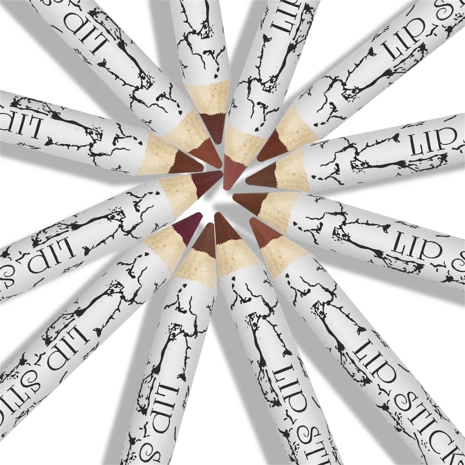 

12 Colours Lip Liner Set Waterproof Lady Long Lasting Eyeliner with Lid Makeup Lipstick Soft Pencil Tool Professional Cosmetic