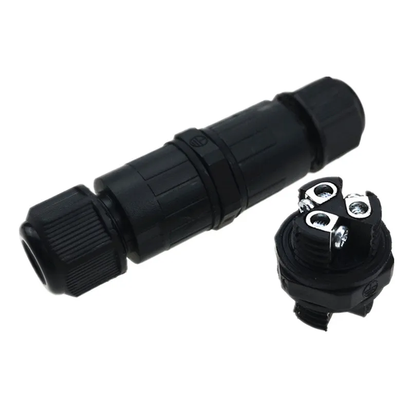 Черный наружный кабель водонепроницаемый разъем Электрический винт тип силовой