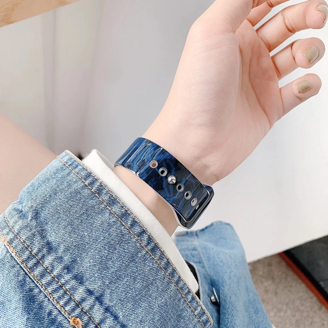 Ремешок мраморный для Apple Watch Band Series 4 6 SE 5 3 2 1 браслет Iwatch 38 40 42 44 мм аксессуары