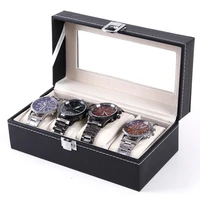 34568 grids pu leather watch box jewelry display watch case holder organizer for men quartz watch best gift