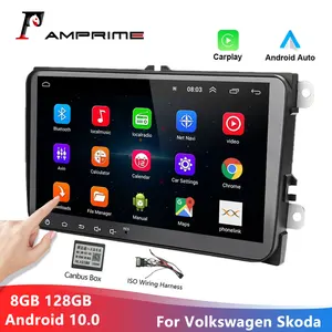 Автомагнитола AMPrime, 2 Din, Android 10,0, мультимедийный плеер, GPS, стерео для Volkswagen, Skoda Seat, Octavia, golf 5, 6, touran, passat B6