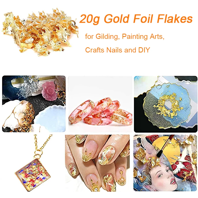 

1PCS Edible Grade Genuine Gold Leaf Schabin Flakes 2g 24K Gold Decorative Dishes Chef Art Cake Decorating Tools Chocolate
