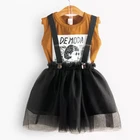 Спортивный костюм для девочек, футболка + юбка, 2 шт.