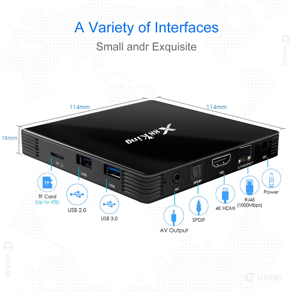 4 ГБ ОЗУ 128 Гб ПЗУ Amlogic S922X ТВ приставка Android 9,0 двойной Wifi BT5.0 1000M 4K 60fps USB3.0 Google Play Store Youtube медиаплеер