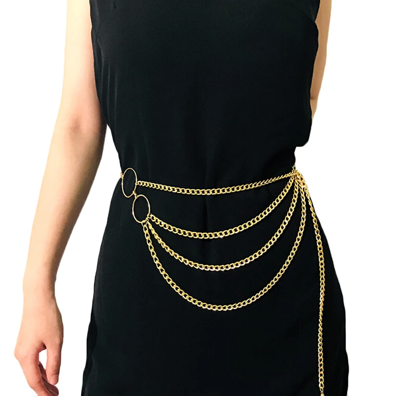

Women Metal Chain Retro Belt High Waist Hip Coin Charms Waistband Body Chain