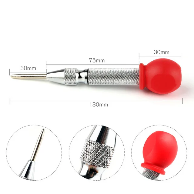 

Fixmee 1Pcs 5 Inch High-Speed Steel Center Punch Stator Punching Automatic Center Pin Punch Spring Loaded Marking Drilling Tool