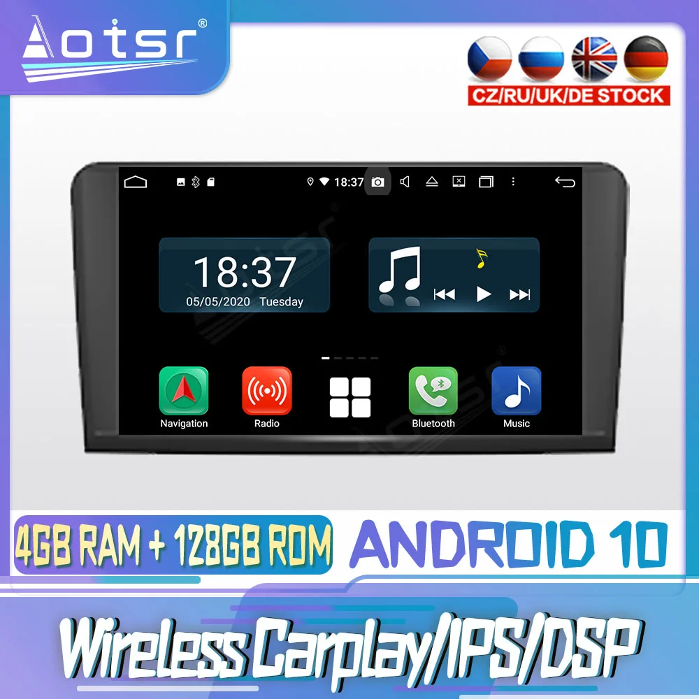 

Android 10 PX6 128G для BENZ ML CLASS W164 L450 2005 DVD GPS-навигация Авто Радио стерео видео мультимедийный плеер головное устройство 2din