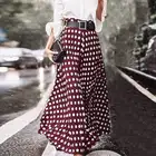 Юбка ZANZEA Женская в богемном стиле, Повседневная Макси-юбка оверсайз с принтом, в горошек, на молнии сзади, 2021