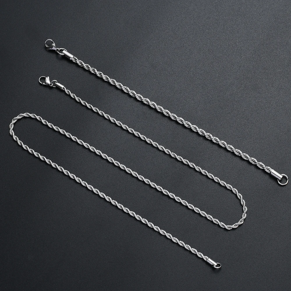 Цепочка Из Нержавеющей Стали 316L с закрученными звеньями и браслет | Украшения