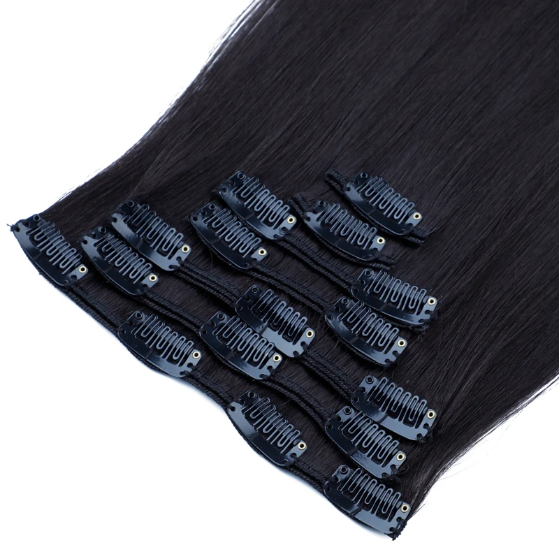 Leshine Remy прямые человеческие волосы для наращивания на заколках 100% 7 шт./компл.