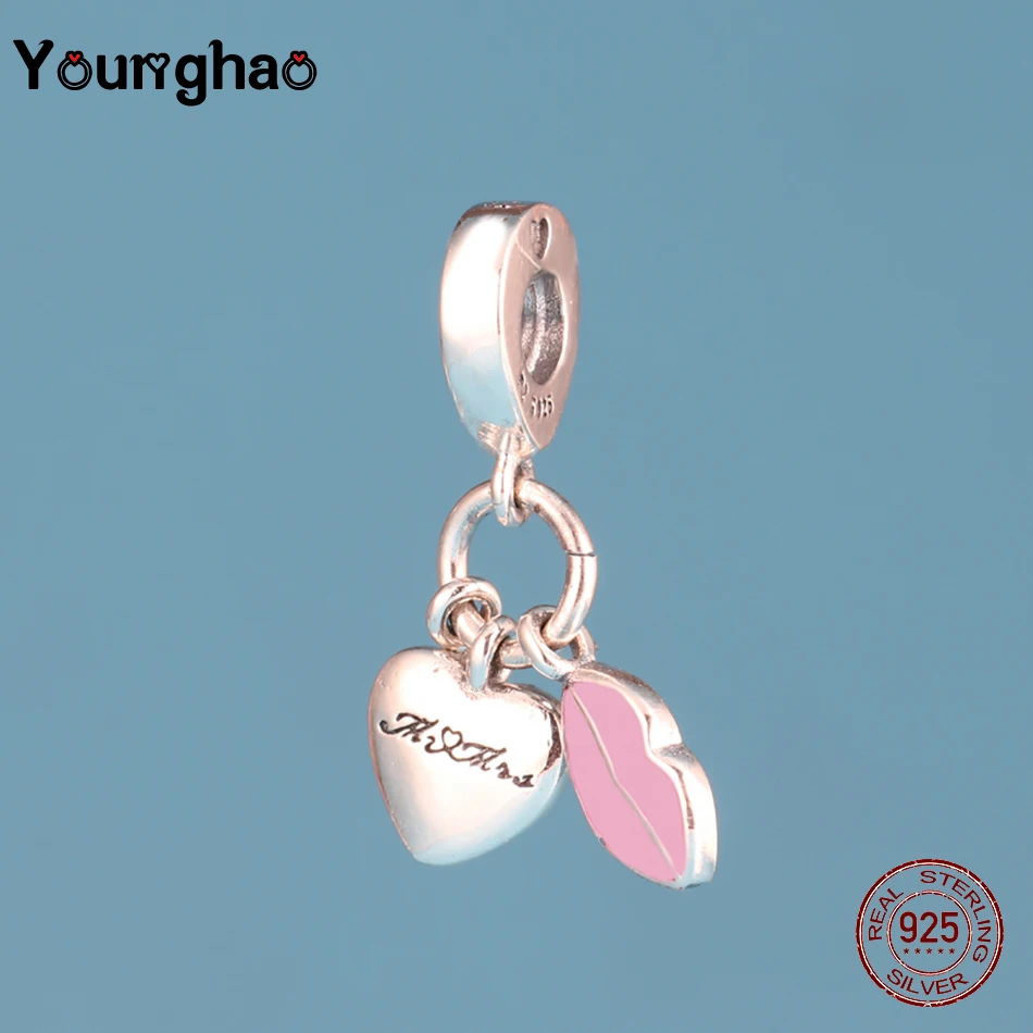 Younghao ювелирные изделия плата Де Ли 925 розовая подвеска губы подходят